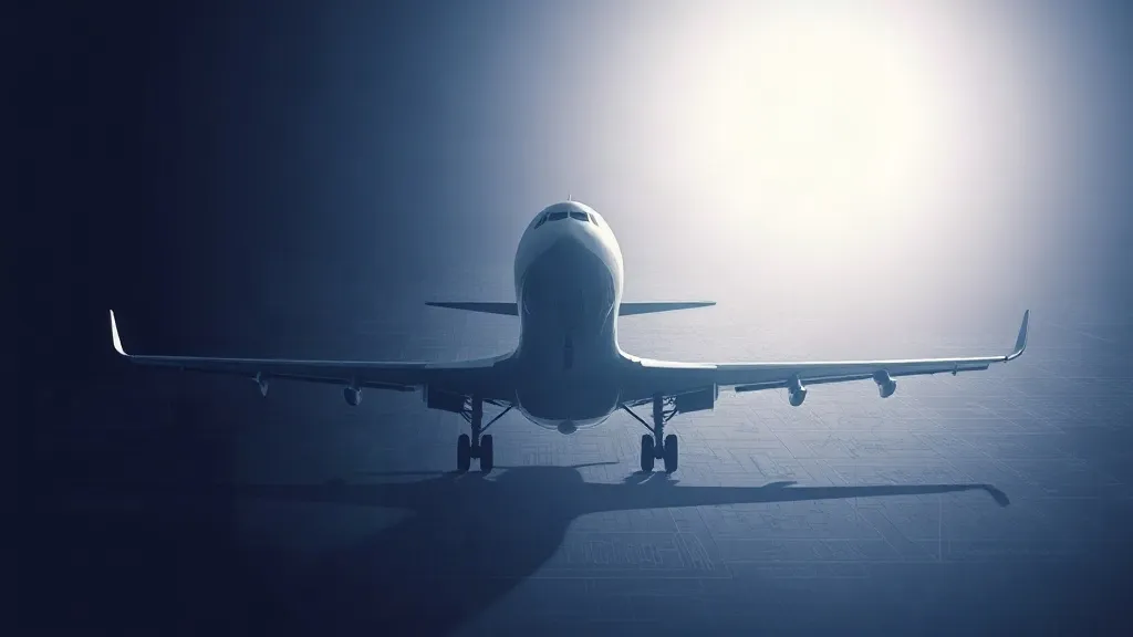 Abstract layered technical drawings and circuit patterns symbolizing AI embedded in aerospace design and verification tools.