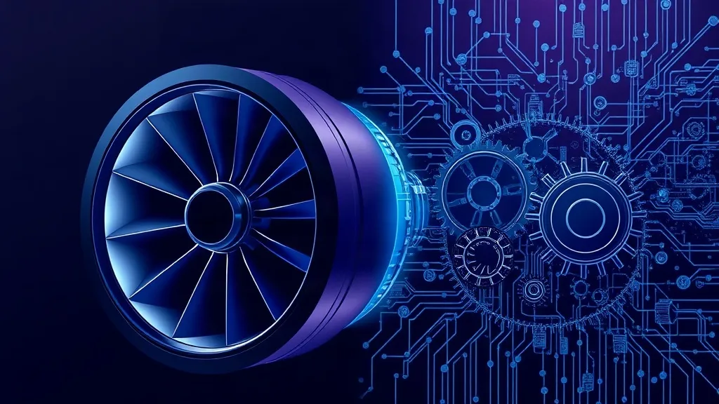 Abstract split image contrasting a mechanical turbine engine with an interconnected network of gears and data nodes, symbolizing two different funding paths for aerospace risk.