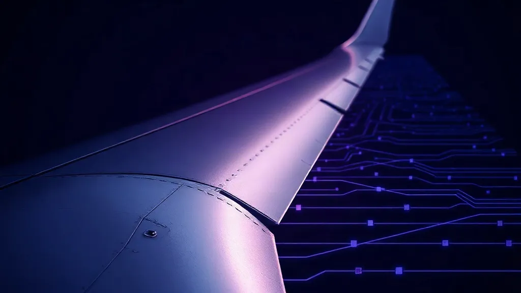 Aircraft wing panel seams transitioning from sharp metal rivets into abstract static, symbolizing merging assurance frameworks.