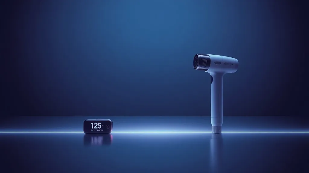 A consumer wearable device and a clinical ultrasound probe positioned on opposite sides of a lit boundary line representing FDA's shifting device classification.