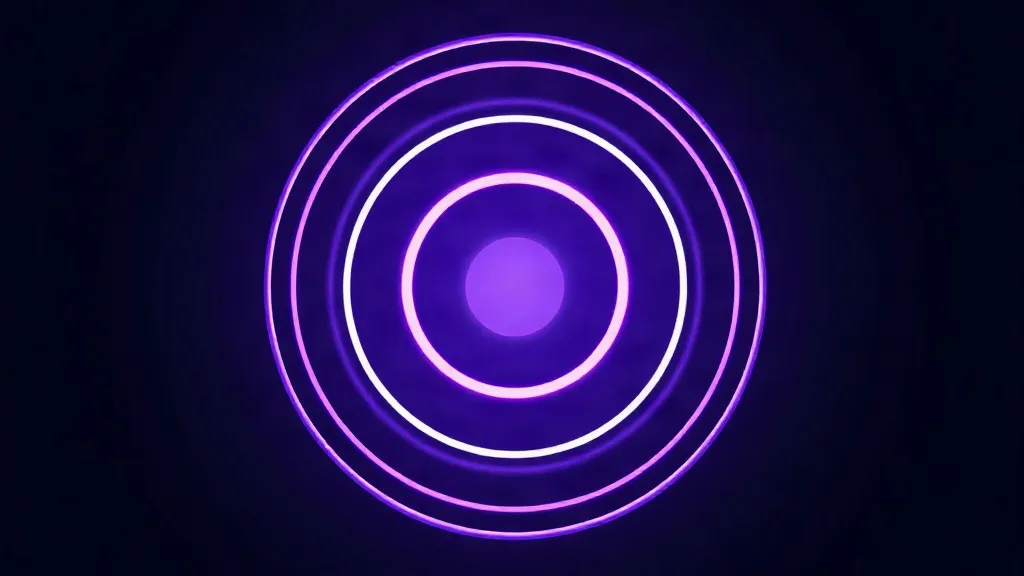 Three translucent concentric rings lit by scanner light, symbolizing a layered evaluation framework for medical AI devices