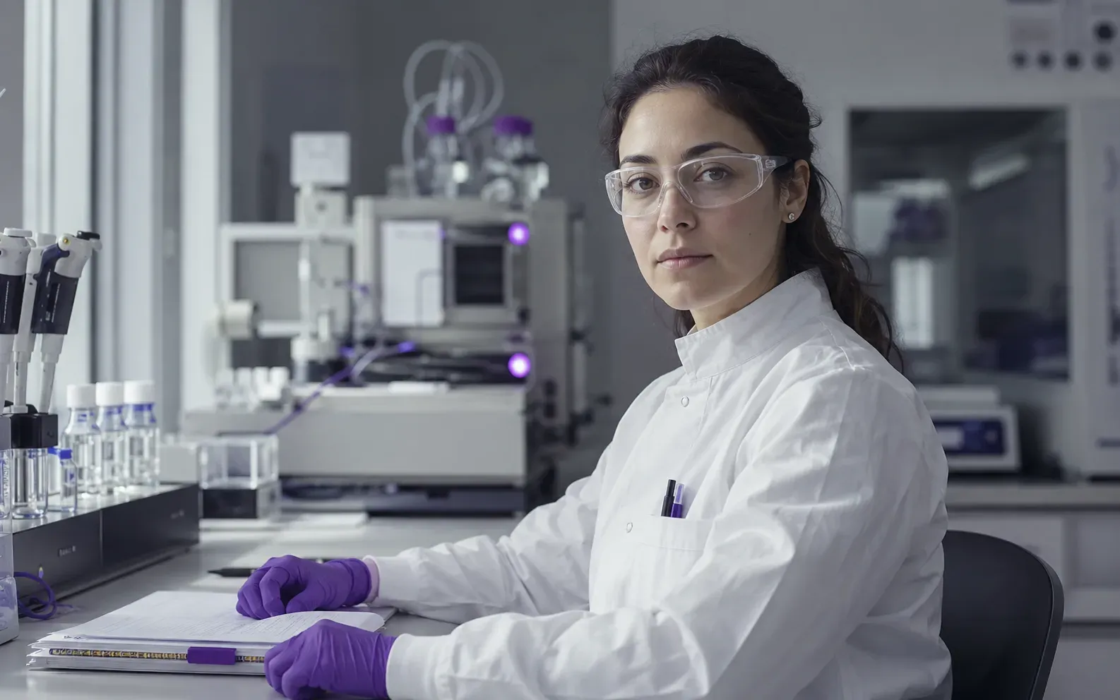 A research scientist at work in a university lab