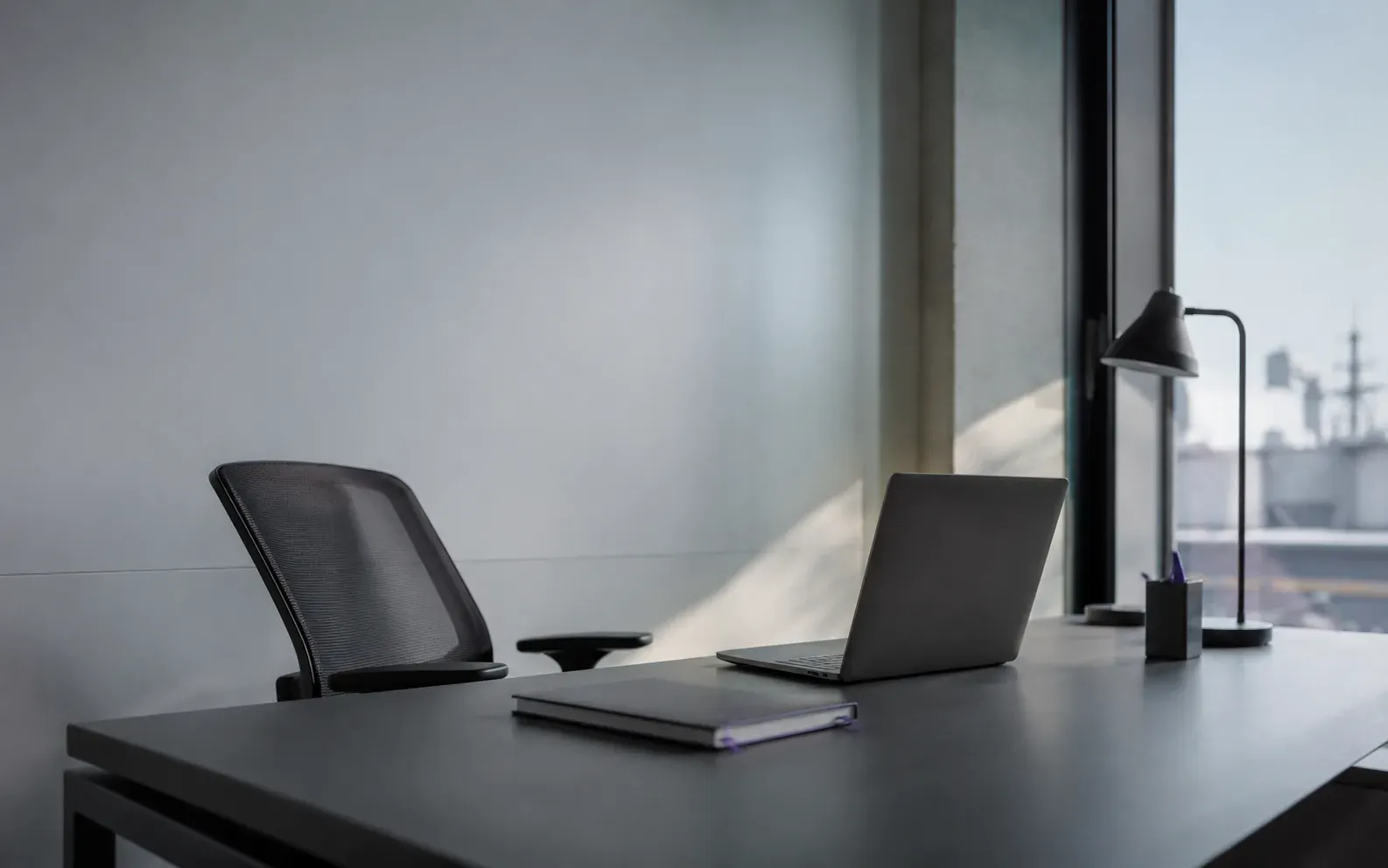 A quiet, well-ordered workspace in natural light