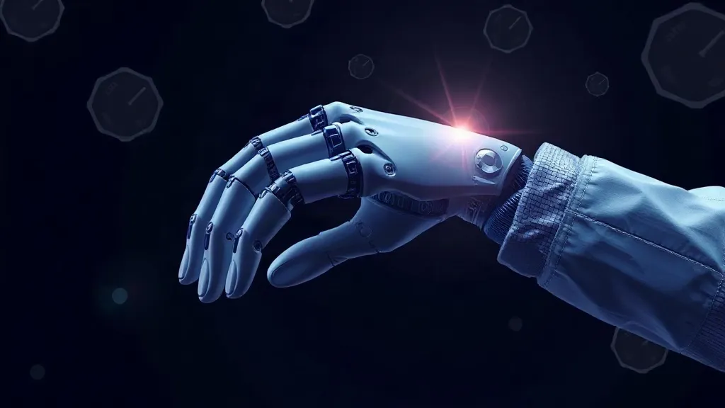 A robotic surgical instrument shown transitioning from precise mechanical form into abstract digital blur, symbolizing the boundary between validated and unvalidated AI.