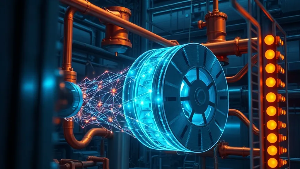 Abstract light patterns representing structured data flowing through industrial grid infrastructure