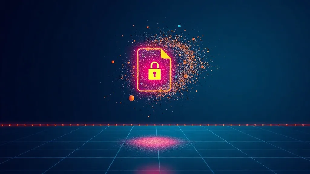 A digital medical record shown crossing from a secure vault into open, unprotected space, illustrating data leaving regulatory coverage.