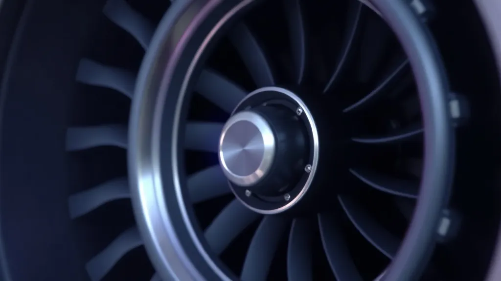 A turbine blade rendered half sharp and half blurred, evoking a certified system whose behavior is drifting over time.