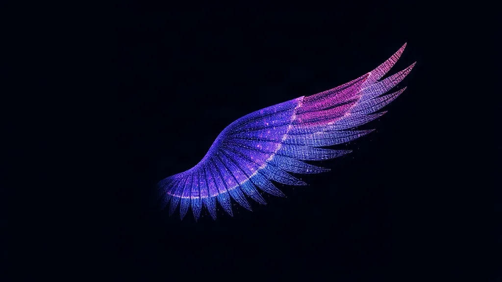 Airflow particles around a wing form, transitioning from detailed physical simulation to abstract data patterns.