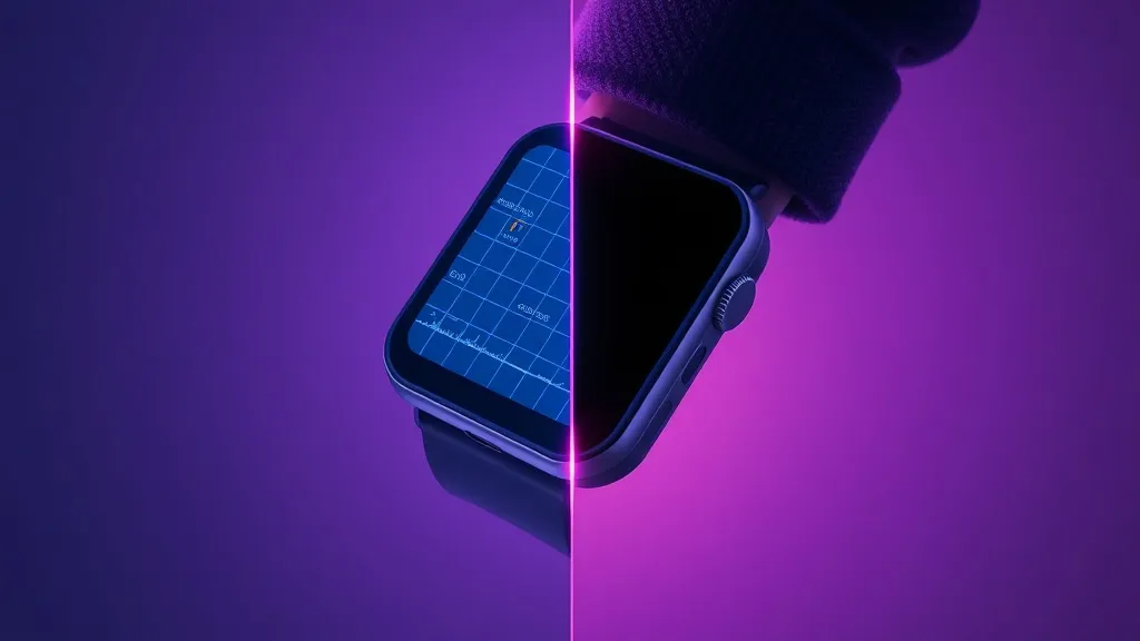 A wearable health device shown split between a clinical, regulated half and a consumer wellness half, illustrating the FDA's shifting classification line.